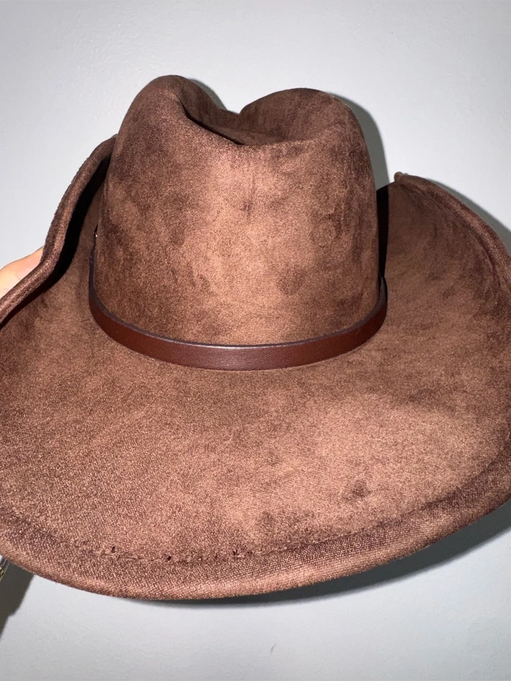 Nordstrom Western Cowboy Hat with Concho Leather Band in chocolate brown